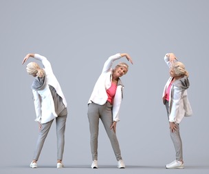 00141_Pascal004 Senior Caucasian woman exercising in transitional seasonal sportswear for fitness