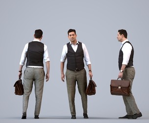 00143_Connor011 Adult Caucasian man walking through office in autumn or spring business attire with