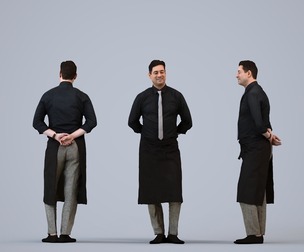 00144_Connor003 Adult Caucasian male waiting in hospitality setting wearing autumn or spring attire