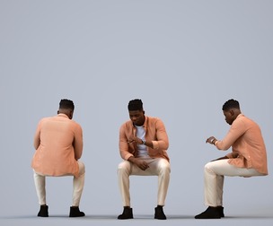 00169_Raymond001 Adult Black male relaxing at home in casual autumn or spring attire