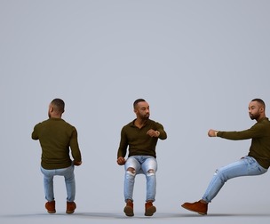 00174_Terrell006 Adult Black man driving car in casual attire for transportation visualization