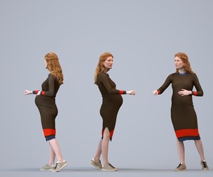 00177_Marike007 Adult Caucasian woman standing in public space wearing transitional seasonal
