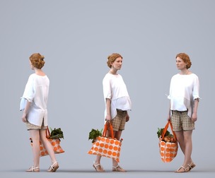 00179_Marike006 Adult Caucasian woman shopping in retail environment wearing casual summer clothing