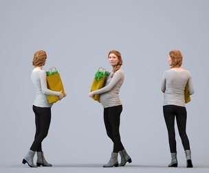 00181_Marike006 Adult Caucasian woman shopping in public wearing casual autumn or spring attire