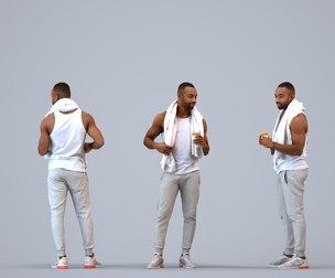 00182_Terrell006 Adult Black male exercising in summer athletic wear