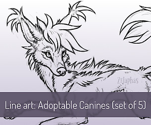 Line Art: Adoptable Canines (set of 5)