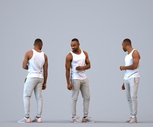 00182_Terrell007 Adult Black man exercising in summer sportswear for fitness visualization