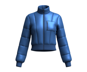 Girls Crop Puffer Jacket With Ribbed Hem | Marvelous / Clo3d / obj / fbx
