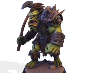 Orc PBR Berserker Savage Warrior 3D Statue STL