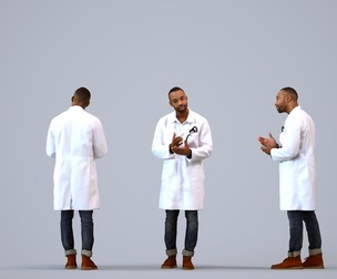 00184_Terrell006 Adult Black male presenting in medical setting wearing transitional seasonal attire