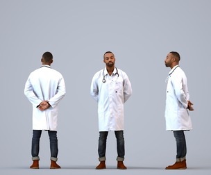 00184_Terrell007 Adult Black male waiting in architectural space wearing transitional seasonal