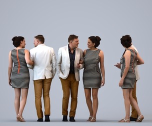 00189_Cameron012 Adult Caucasian couple bonding while walking in public summer attire
