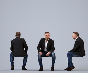 00193_Eliot007 Adult Caucasian businessman waiting in office wearing transitional seasonal attire