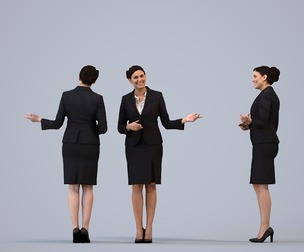 00194_Cameron011 Adult Caucasian woman presenting in hospitality setting wearing transitional