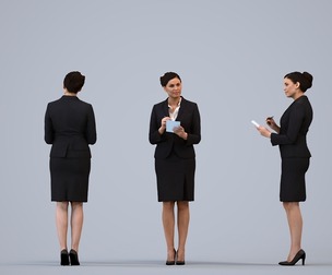 00194_Cameron010 Adult Caucasian woman standing in hospitality setting wearing transitional