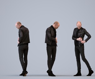 00197_Lucian014 Adult Caucasian man walking through public space in transitional seasonal clothing