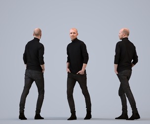 00197_Lucian004 Adult Caucasian man waiting in public space wearing transitional seasonal clothing