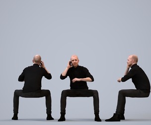 00197_Lucian010 Adult Caucasian man making phone call in office wearing transitional attire