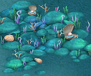 Submarine cartoon world - Coral bacteria heap