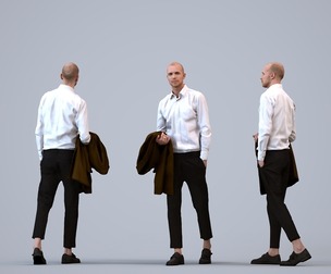 00202_Lucian007 Adult Caucasian man walking through office in autumn or spring business attire