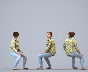 00203_Lucian009 Adult Caucasian woman sitting casually in summer attire for home visualization