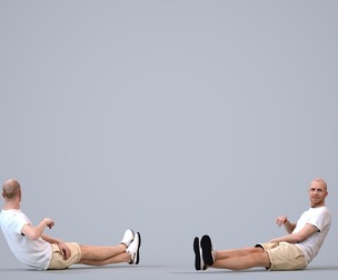 00204_Lucian011 Adult Caucasian man relaxing in public space in casual summer attire