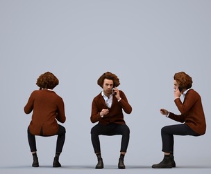 00208_Quint0010 Adult Caucasian male making phone call in office wearing transitional attire