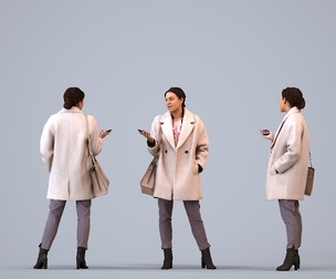 00209_Aimee0006 Adult Black woman standing in office wearing autumn or spring business attire with