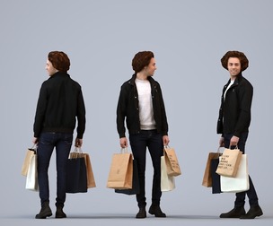 00210_Quint0013 Adult Caucasian man shopping in retail space with bag, autumn attire