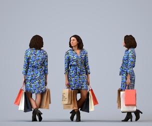 00211_Aimee0013 Adult Black woman shopping in retail space with bag, autumn attire