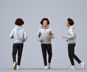 00212_Quint0017 Adult Caucasian male running outdoors in casual sportswear, autumn or spring attire