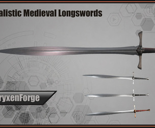 Realistic Medieval Longswords – Game Ready PBR Weapons for UE5 and Unity