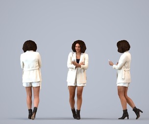 00214_Aimee006 Adult Black woman making phone call in professional office attire