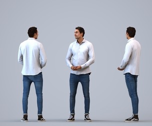 00217_Paul0005 Adult Middle Eastern man waiting in public space wearing transitional seasonal