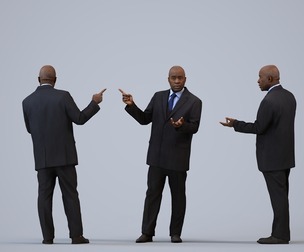 00218_Jon0009 Adult Black male presenting in office wearing transitional seasonal business attire