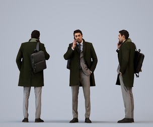 00219_Paul0012 Adult Middle Eastern man calling in office wearing autumn or spring business attire