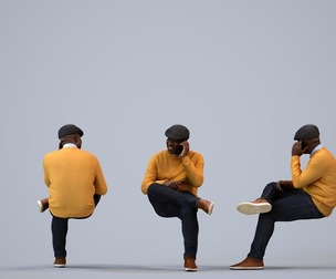00220_Jon0013 Adult Black man calling on smartphone in public wearing autumn or spring attire