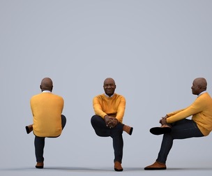 00220_Jon0014 Adult Black man relaxing at home in transitional seasonal clothing
