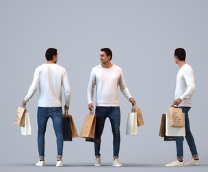 00221_Paul012 Adult Caucasian man shopping in retail space with bag, autumn attire