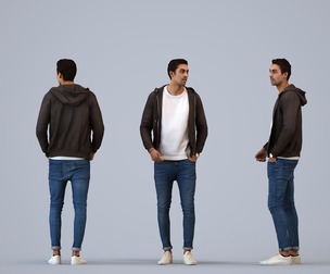 00221_Paul0007 Adult Middle Eastern man waiting in public space wearing transitional seasonal