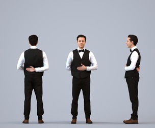 00225_Kadek00010 Adult Caucasian male waiting in hospitality setting wearing autumn or spring attire