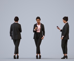 00228_Yawan0008 Adult Indian woman using smartphone in professional office setting wearing