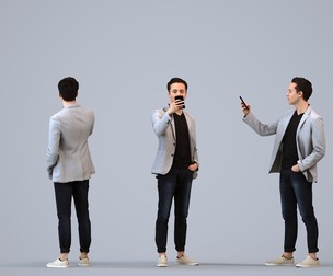 00229_Kadek0006 Adult Caucasian male standing in office with smartphone, autumn attire