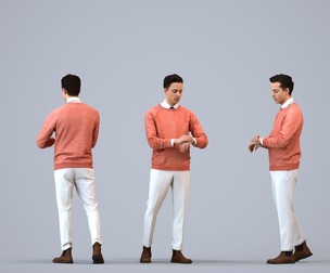 00231_Kadek0006 Adult Caucasian man walking in casual transitional seasonal clothing, perfect for