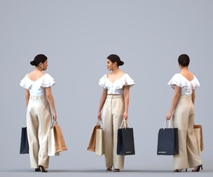 00236_Nur005 Adult Black woman shopping in retail space wearing transitional business attire