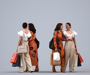 00236_Nur0017 Adult Latino-Caucasian woman shopping retail space with bag in transitional attire