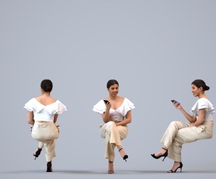 00236_Nur0010 Adult Latino woman sitting in office wearing autumn or spring business attire,