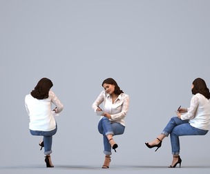 00239_Aamina0009 Adult Caucasian woman sitting in office wearing casual autumn or spring attire