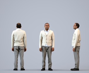 00241_Zeef0003 Adult Indian male waiting in office wearing autumn or spring business attire