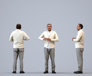 00241_Zeef0008 Adult Indian man waiting in office wearing autumn or spring business attire